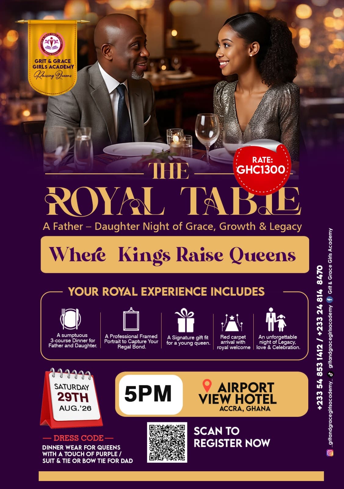 The Royal Table Father-Daughter Night Flyer